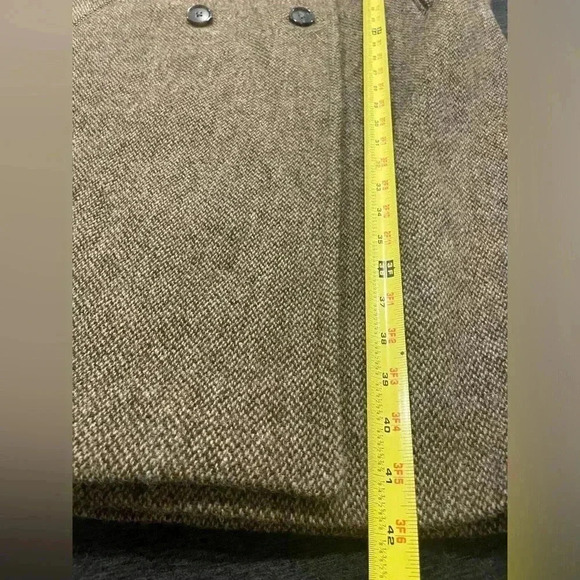 Ralph Lauren Collection Purple Label Wool Coat Shearling Fur Collar Trench Tweed - Picture 16 of 16